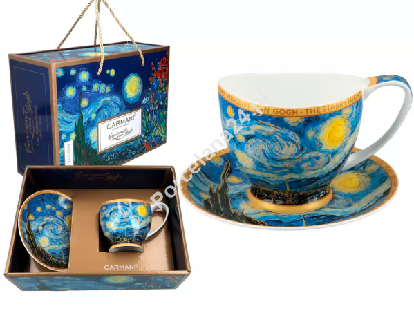 Filiżanka ze spodkiem 0,35 L Carmani - Vincent van Gogh - Gwiaździsta Noc 33.830-1001 Filiżanka ze spodkiem 0,35 L Carmani - Vincent van Gogh - Gwiaździsta Noc 33.830-1001