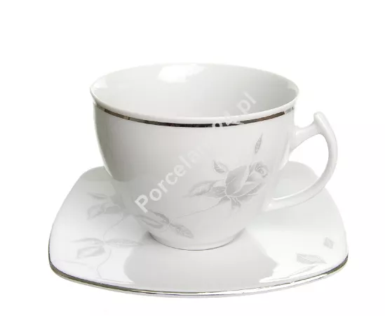 Komplet filiżanek ze spodkiem 0,25 L / 14,5 cm (12el) Chodzież - Akcent E758 SZARA RÓŻA Komplet filiżanek ze spodkiem 0,25 L / 14,5 cm (12el) Chodzież - Akcent E758 SZARA RÓŻA