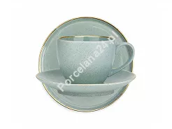 Garnitur śniadaniowy (3 el) Bogucice - Alumina Granite Mint Blue Gold 1129G