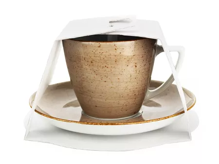 Filiżanka ze spodkiem 0,35 L / 17,5 cm Lubiana - Beata / Dorota 6630T BRĄZOWY GIFT BOX