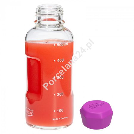 Butelka 500 ml Trendglas - Blue Ocean różowa nakrętka 4E.330125 Butelka 500 ml Trendglas - Blue Ocean różowa nakrętka 4E.330125
