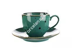Filiżanka ze spodkiem 0,3 L / 16 cm Bogucice - Alumina Cottage Turkus 985