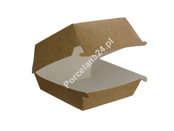 Burger Box 11,5 x 10,5 x 8cm - Opakowanie 10 szt. - Eco papier biały/kraft  E.BB12-10 Burger Box 11,5 x 10,5 x 8cm - Opakowanie 10 szt. - Eco papier biały/kraft  E.BB12-10