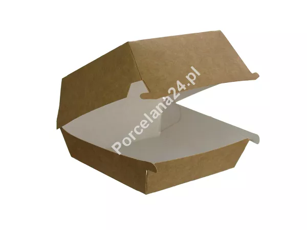 Burger Box 11,5 x 10,5 x 8cm - Opakowanie 10 szt. - Eco papier biały/kraft  E.BB12-10 Burger Box 11,5 x 10,5 x 8cm - Opakowanie 10 szt. - Eco papier biały/kraft  E.BB12-10