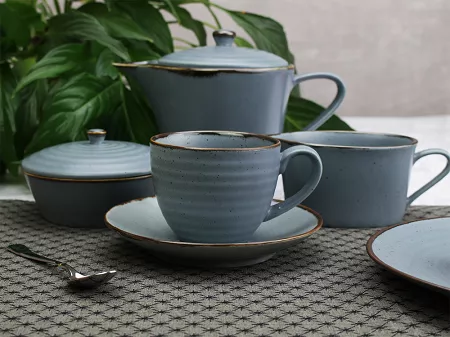 Garnitur do herbaty na 12 osób (27 el.) Bogucice - Circus Blue 1116