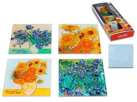 Komplet 4 szt. szklanych podkładek 10,5x10,5 cm. Carmani - Vincent van Gogh 195-0151 Komplet 4 szt. szklanych podkładek 10,5x10,5 cm. Carmani - Vincent van Gogh 195-0151