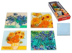 Komplet 4 szt. szklanych podkładek 10,5x10,5 cm. Carmani - Vincent van Gogh 195-0151