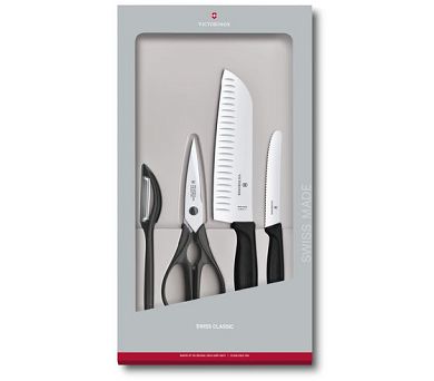 Komplet kuchenny z nożyczkami (4el) Victorinox - Swiss Classic Black V.SC.B.6.7133.4G