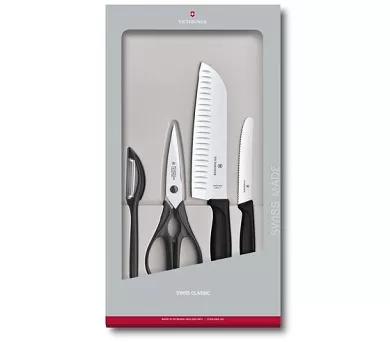 Komplet kuchenny z nożyczkami (4el) Victorinox - Swiss Classic Black V.SC.B.6.7133.4G