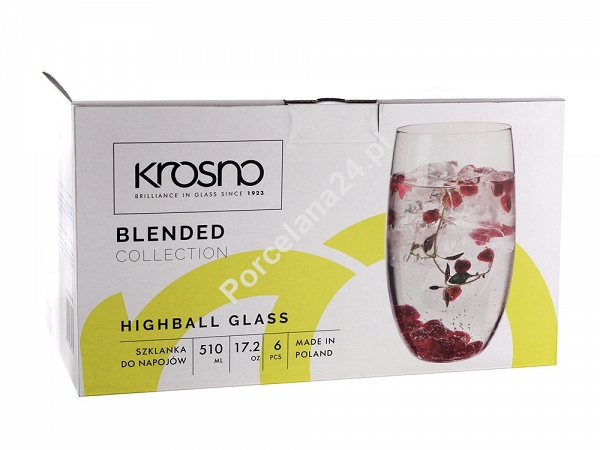 Kpl. szklanek do drinków 510 ml (6 szt) Krosno - Blended A575 Kpl. szklanek do drinków 510 ml (6 szt) Krosno - Blended A575