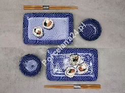 Zestaw do sushi dla 2 osób (4 el.) z pałeczkami Tokyo Design Studio - Kotobuki Karakusa 14347