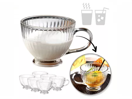 Kpl. szklanek ryflowanych 0,38 L (6 szt.) Ecarla - Sola 20.SZK150ZESTAW6