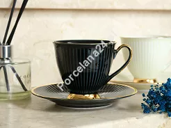 Filiżanka ze spodkiem 0,25 L / 15 cm Chodzież - Dalia Obsydian GZ07