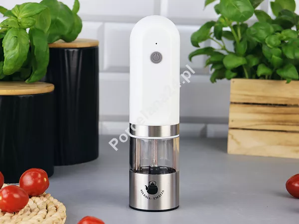 Młynek elektryczny do soli / pieprzu 19,5 cm Silesia Emalia - Biały 6.MŁ.0061 Młynek elektryczny do soli / pieprzu 19,5 cm Silesia Emalia - Biały 6.MŁ.0061