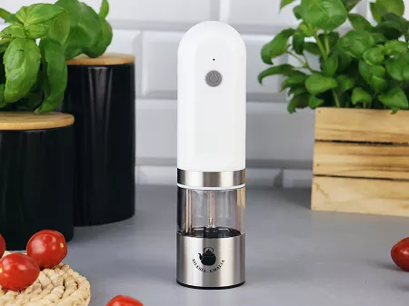 Młynek elektryczny do soli / pieprzu 19,5 cm Silesia Emalia - Biały 6.MŁ.0061