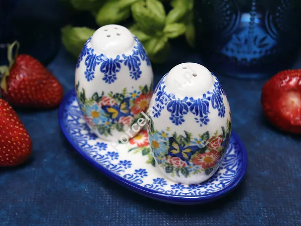 Komplet do przypraw Bolesławiec - Kwiatowy Ogród Komplet do przypraw Bolesławiec - Kwiatowy Ogród