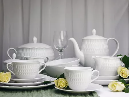 Serwis obiadowo - kawowy na 12 osób (106el) Ćmielów - Sofia 0001 (FS25)