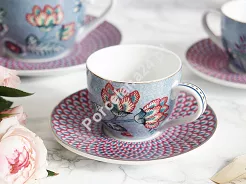 Komplet 2 filiżanek ze spodkiem 0,12 L Pip Studio - Flower Festival Light Blue 51.FFLB.004.138