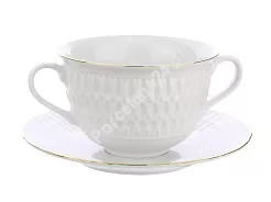 Bulionówka ze spodkiem 0,35 L / 15,7 cm Ćmielów - Sofia 3604 Złoto