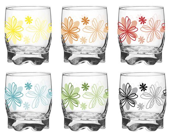 Kpl. szklanek niskich 250 ml (6 szt.) Glasmark - Kwiaty Mix kolorów 4G.68-8011-N250-4272 Kpl. szklanek niskich 250 ml (6 szt.) Glasmark - Kwiaty Mix kolorów 4G.68-8011-N250-4272