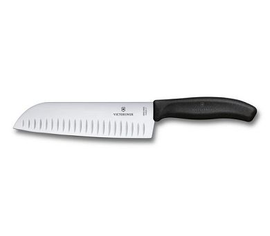 Nóż santoku z ryflowanym ostrzem 17 cm Victorinox - Swiss Classic Black V.SC.B.6.8523.17B