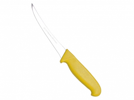 Nóż do trybowania odgięty 15 cm Glowel - Żółty 1E.PZOL.L150
