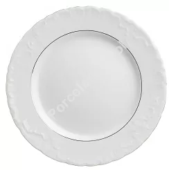 Talerz płytki 25 cm Ćmielów - Rococo 3604 ZŁOTA LINIA