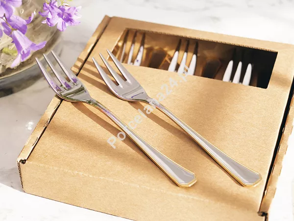 Komplet 6 widelczyków do ciasta 15,9 cm Pintinox 1929 - America (2.5 mm) złocony GIFT BOX Komplet 6 widelczyków do ciasta 15,9 cm Pintinox 1929 - America (2.5 mm) złocony GIFT BOX