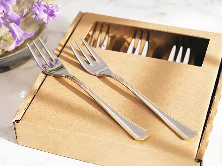 Komplet 6 widelczyków do ciasta 15,9 cm Pintinox 1929 - America (2.5 mm) złocony