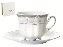 Filiżanka ze spodkiem 0,23 L / 14,5 cm (do kawy) Ćmielów - Bolero E361 GIFT BOX