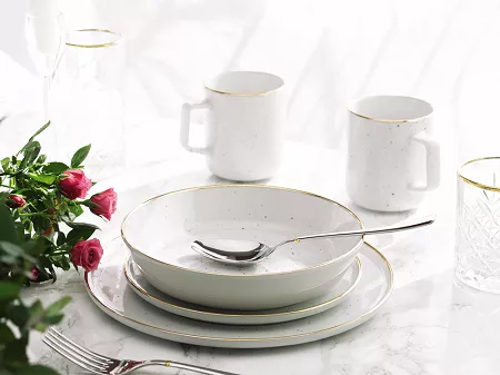 Serwis obiadowo - herbaciany na 6 osób (24 el.) Lubiana - Ankara Gold 1608D Natrysk