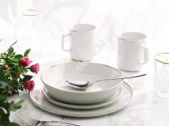 Serwis obiadowo - herbaciany na 6 osób (24 el.) Lubiana - Ankara Gold 1608D Natrysk