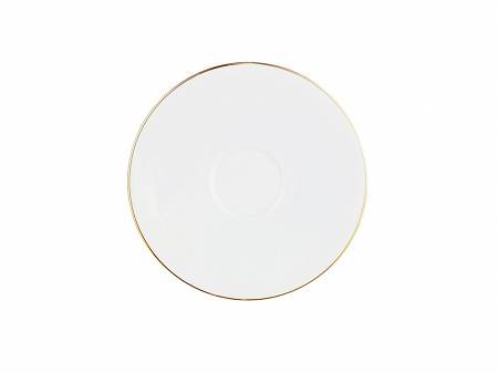 Spodek 16 cm (pod filiżankę i kubek) (biały) Karolina - Black & White Gold 23011