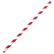 Słomka papierowa 19,7 cm - Opakowanie 100 szt. - Classic Czerwono-białe paski EM.PA.SŁ-PC