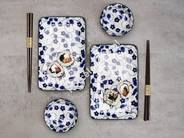 Zestaw do sushi dla 2 osób (4 el.) z pałeczkami Tokyo Design Studio - Shin Kar 22580 Zestaw do sushi dla 2 osób (4 el.) z pałeczkami Tokyo Design Studio - Shin Kar 22580
