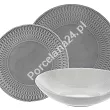 Komplet talerzy na 6 osób (18el) Ćmielów - Sofia Biało / Szara (TP26)