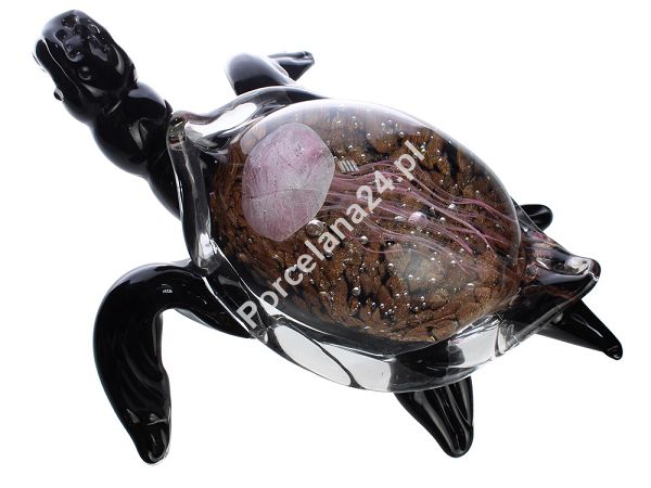 Figurka szklana 28 cm - Żółw z meduzą czarny 4S.FIG.44001 Figurka szklana 28 cm - Żółw z meduzą czarny 4S.FIG.44001