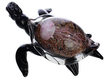 Figurka szklana 28 cm - Żółw z meduzą czarny 4S.FIG.44001
