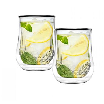 Zestaw 2 szklanek termicznych 300 ml z podwójną ścianką Vialli Design - Diamante 5844
