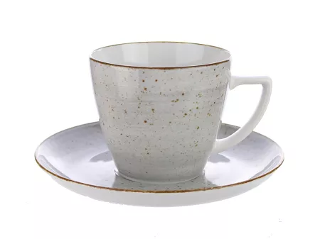 Filiżanka ze spodkiem 0,35 L / 17,5 cm Lubiana - Beata / Dorota 6630Z SIWY