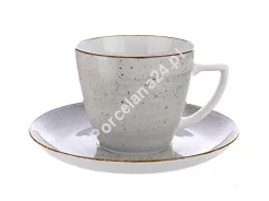 Filiżanka ze spodkiem 0,35 L / 17,5 cm Lubiana - Beata / Dorota 6630Z SIWY