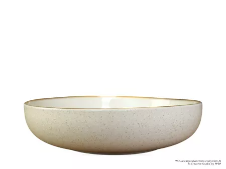 Talerz głęboki 22 cm Bogucice - Alumina Granite Cool White Gold Nordica 1128G