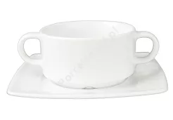 Bulionówka sztaplowana ze spodkiem 0,32 L / 17 cm Lubiana - Victoria biała HOTEL (nr 2817, 2816)