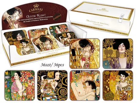 Kpl. podkładek korkowych pod kubki (6 szt.) Carmani - Gustav Klimt 33.532-1200
