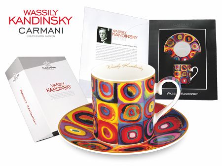 Filiżanka ze spodkiem 0,25 L Carmani - Wassily Kandinsky Coulor stady. Squares with concentric circles 33.046-0301