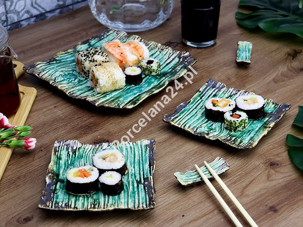 Komplet do sushi dla 2 osób (5 el.) Kera Ceramika - Moku Cristall Szmaragd Komplet do sushi dla 2 osób (5 el.) Kera Ceramika - Moku Cristall Szmaragd