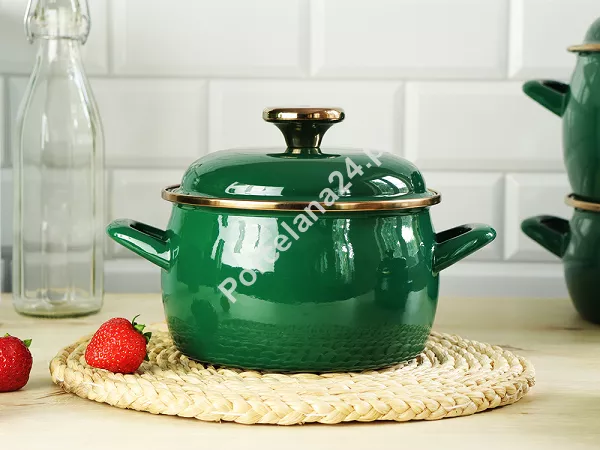 Garnek z pokrywką 2,2 L Emalia Metalac - Dark Green 1ME.DG.G16 Garnek z pokrywką 2,2 L Emalia Metalac - Dark Green 1ME.DG.G16