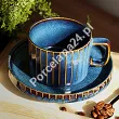 Filiżanka ze spodkiem  0,22 L/ 14 cm  Altom Design - Reactive Stripes 07.RS.FS22