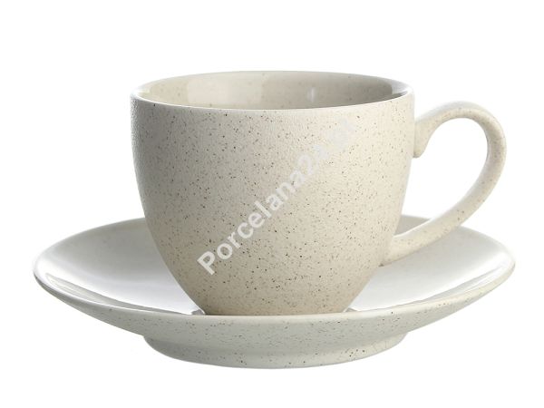 Filiżanka ze spodkiem 0,3 L / 16 cm  Bogucice - Alumina Granite Soft Cream 1127 Filiżanka ze spodkiem 0,3 L / 16 cm  Bogucice - Alumina Granite Soft Cream 1127