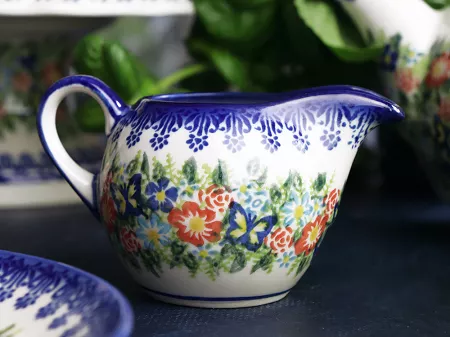 Dzbanuszek na mleko 0,24 L Bolesławiec - Kwiatowy Ogród